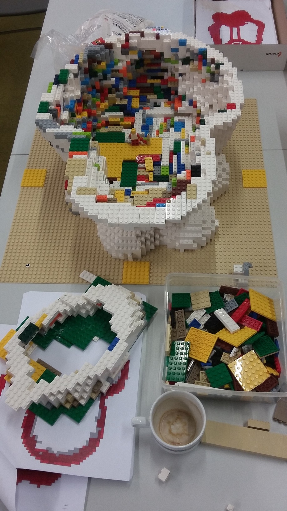 Lego bunny during construction