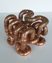 3-D Hilbert curve made of copper tubing