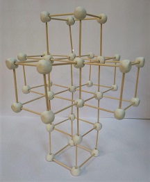 Dali cross, a net of a tesseract made of toothpicks